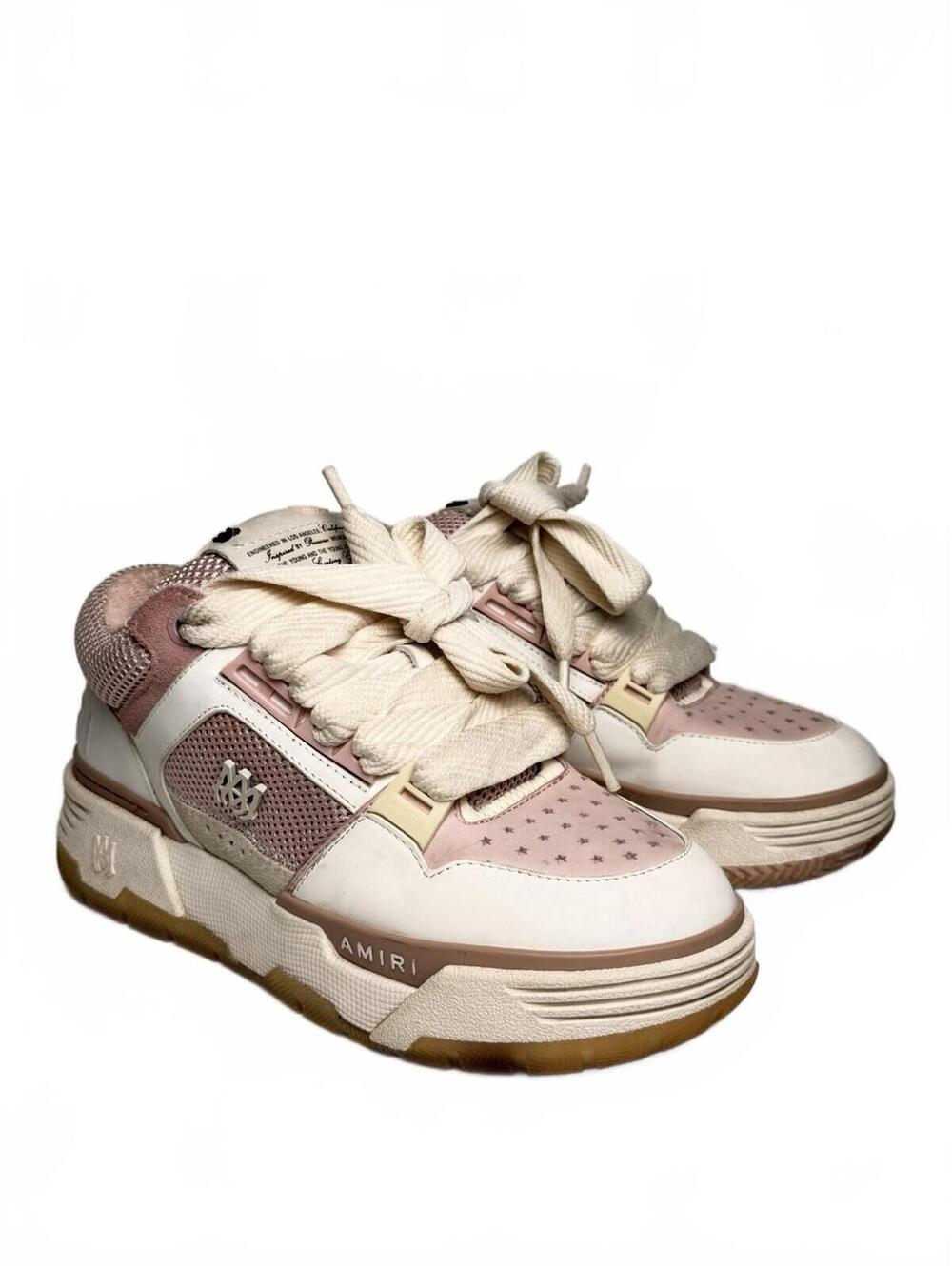 Amiri MA-1 Low-Top Sneakers Pink/White SZ 38 Good